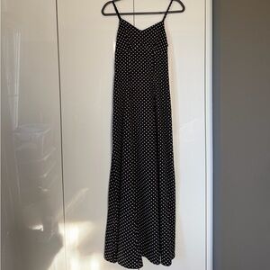 Elegant Black and White Polka Dot Dress